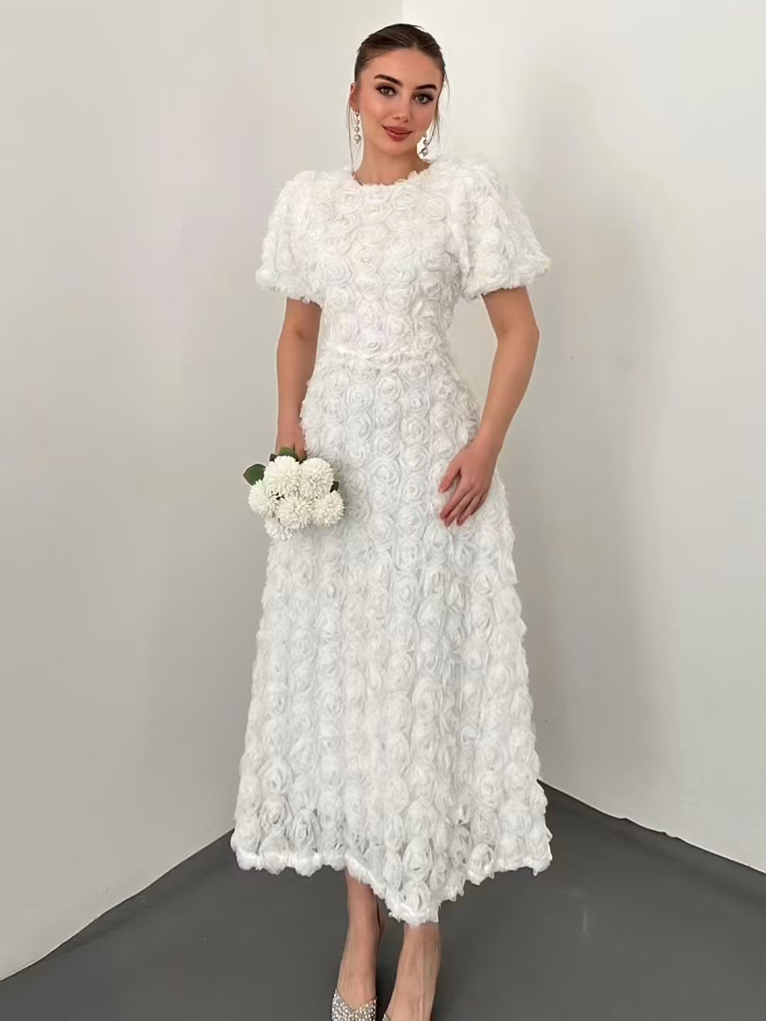 flowered evening dress