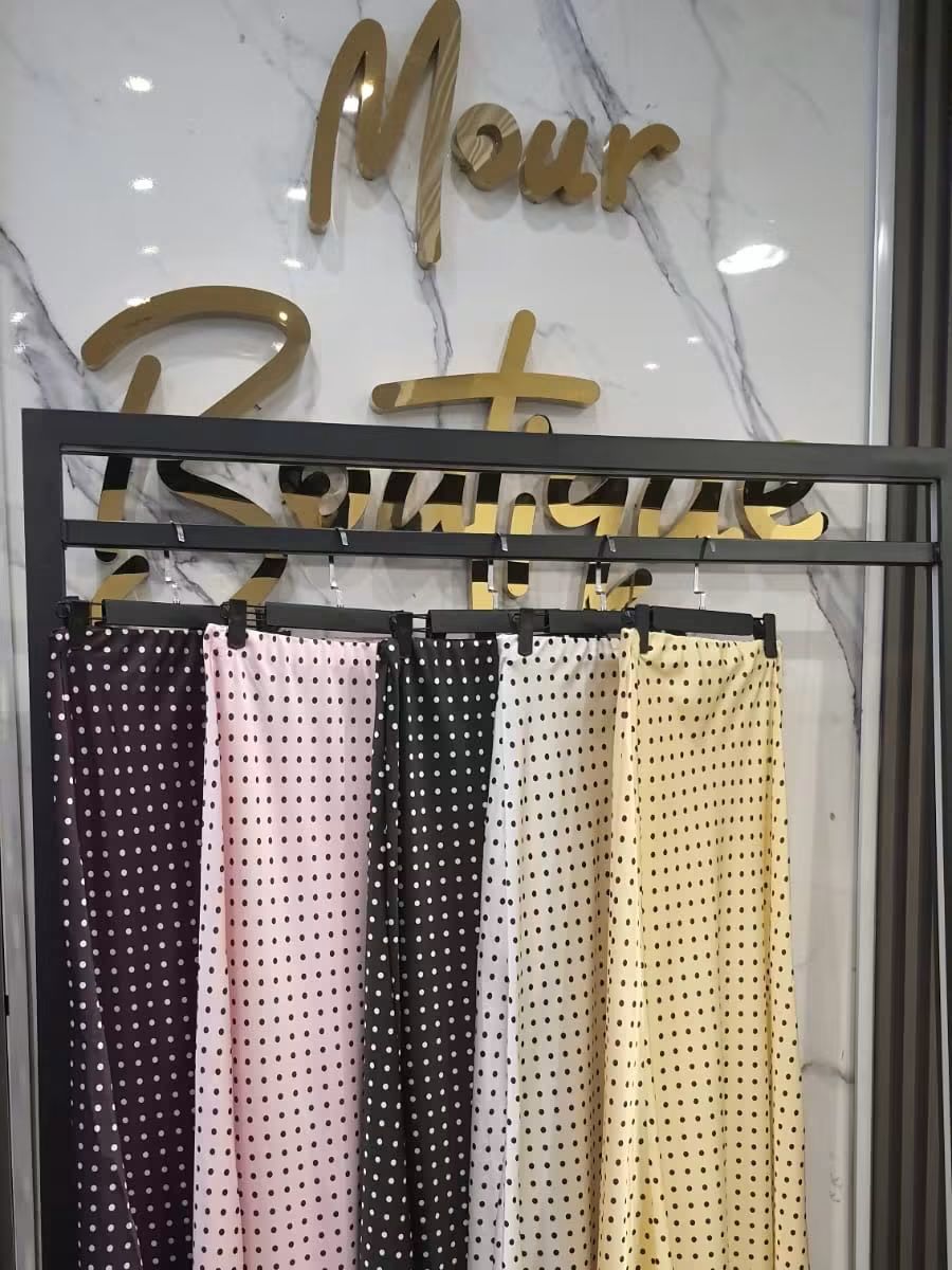 polka dots silk skirt