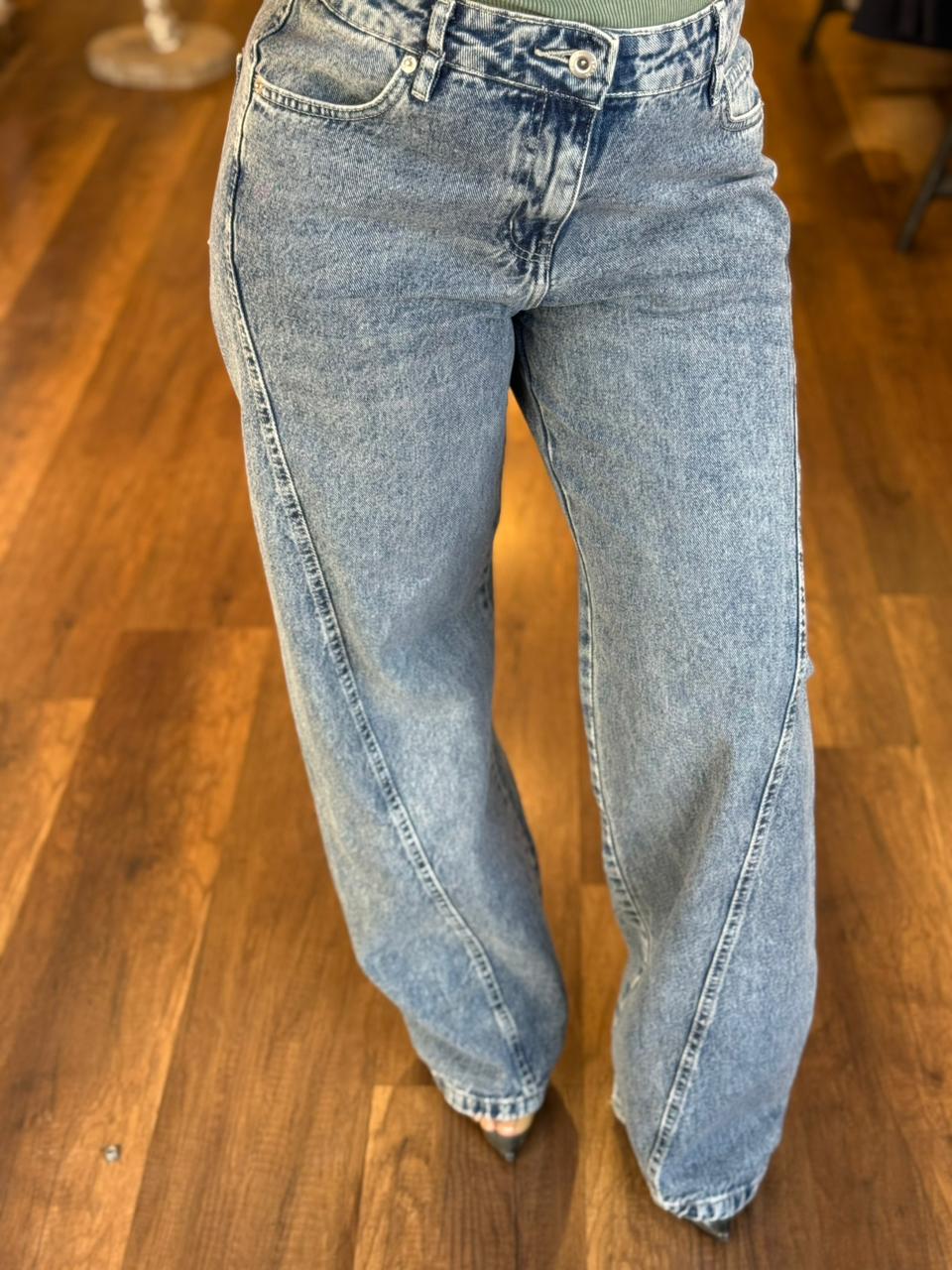 cross line denim pants
