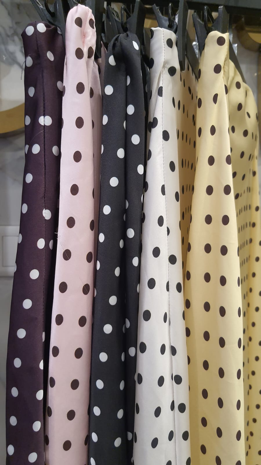polka dots silk skirt