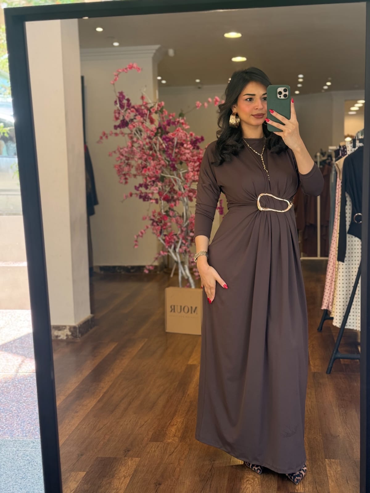 waisted broche dress