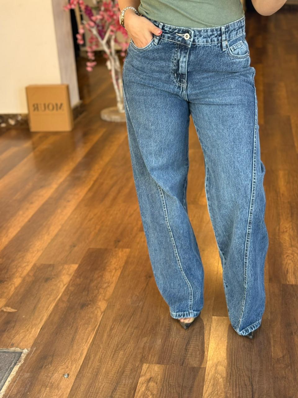 cross line denim pants
