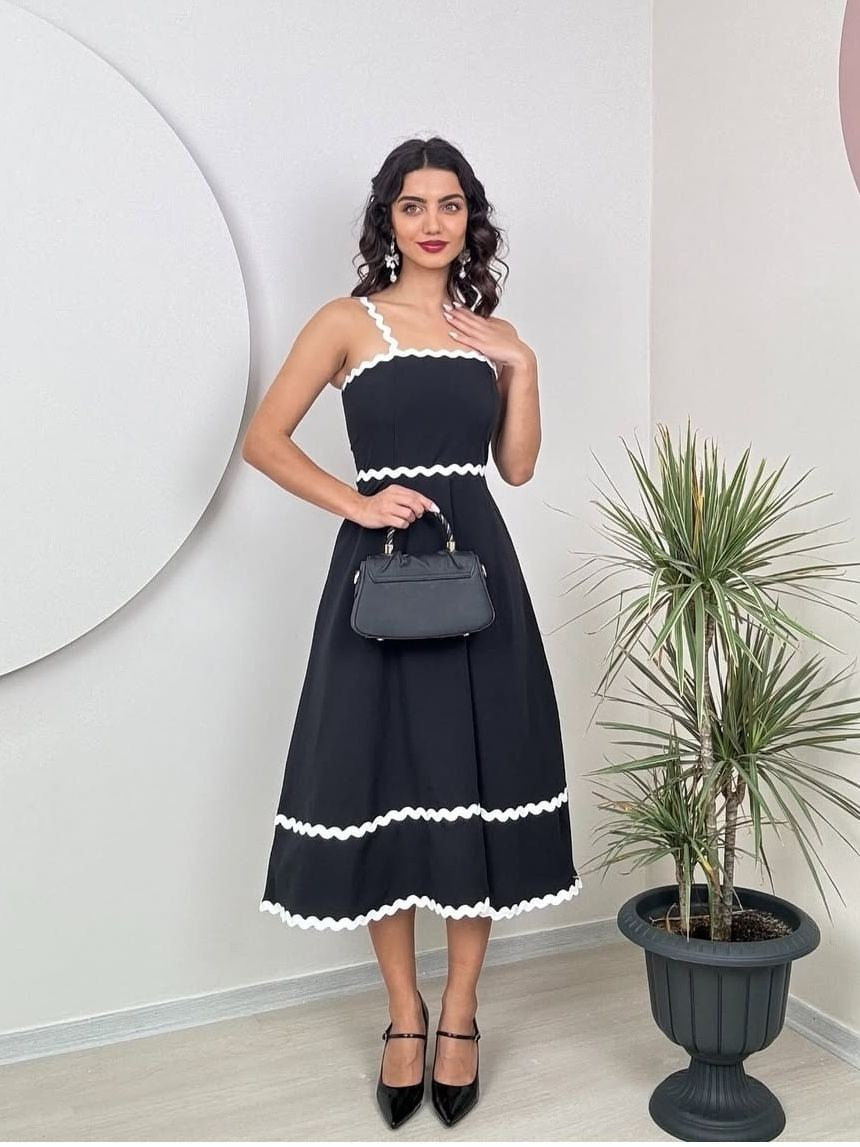 zigzag bretelle dress