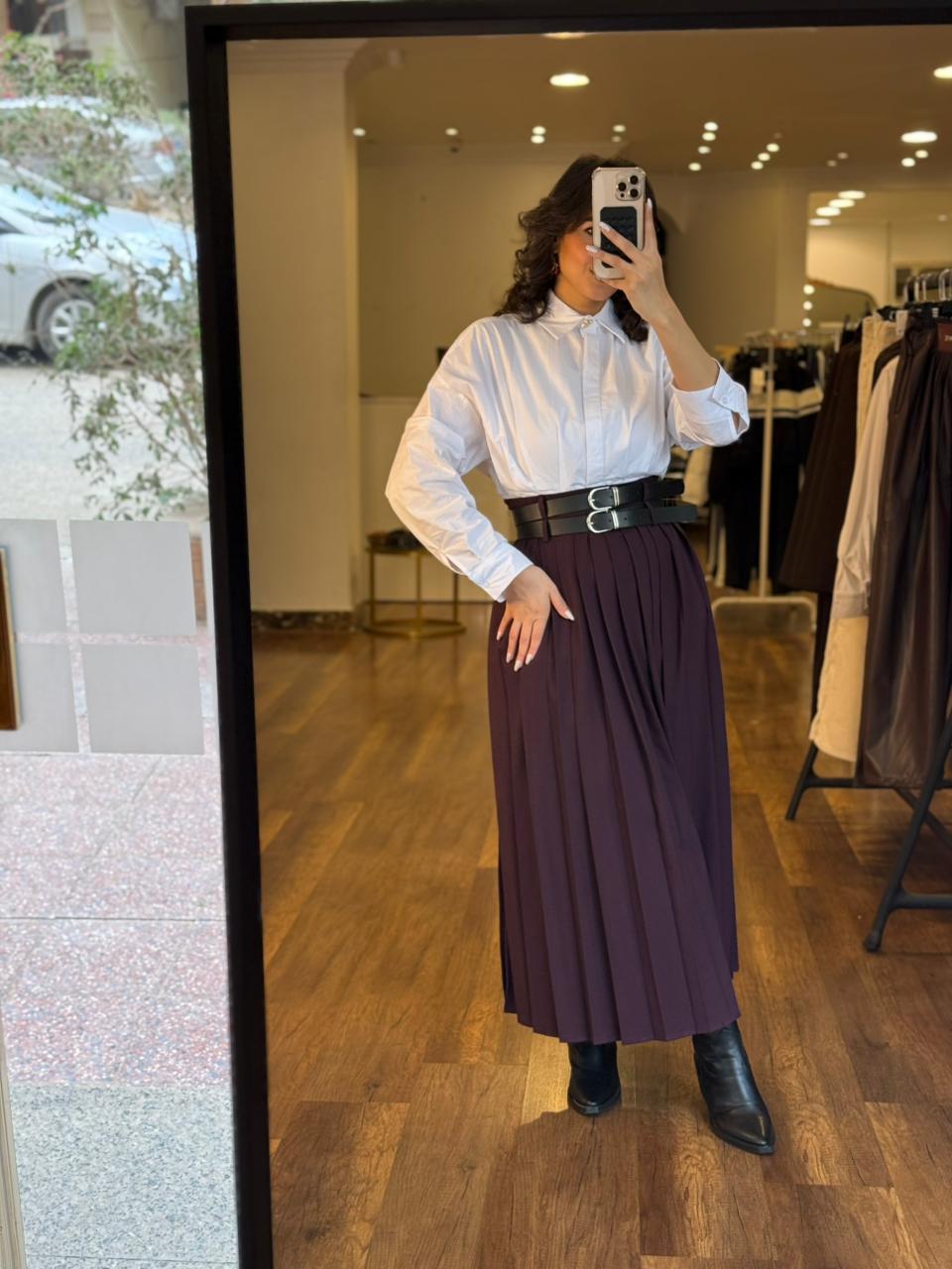 double belt skirt