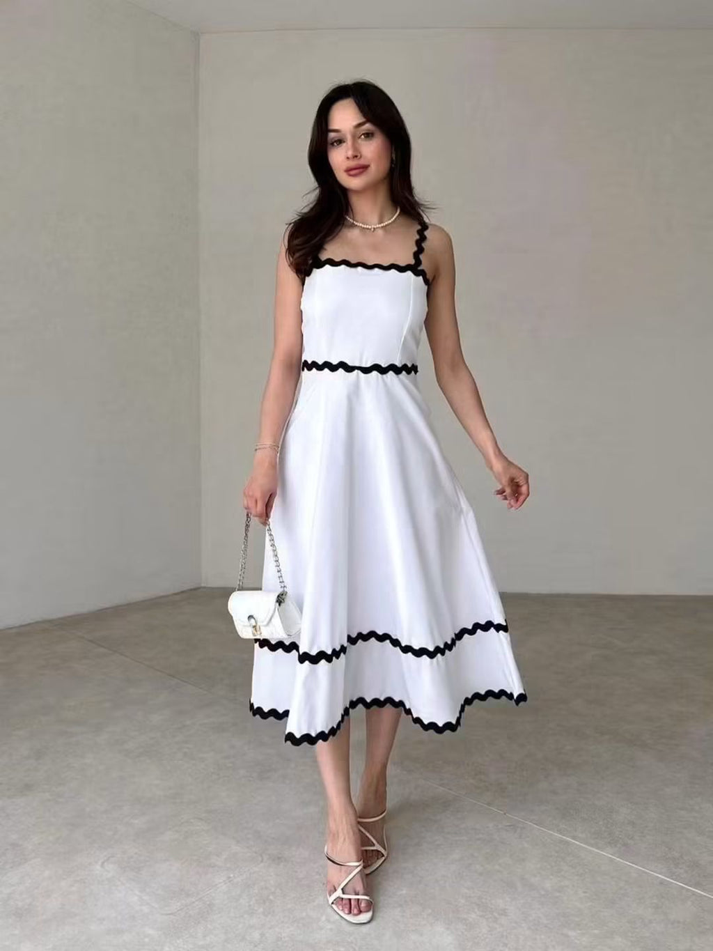 zigzag bretelle dress