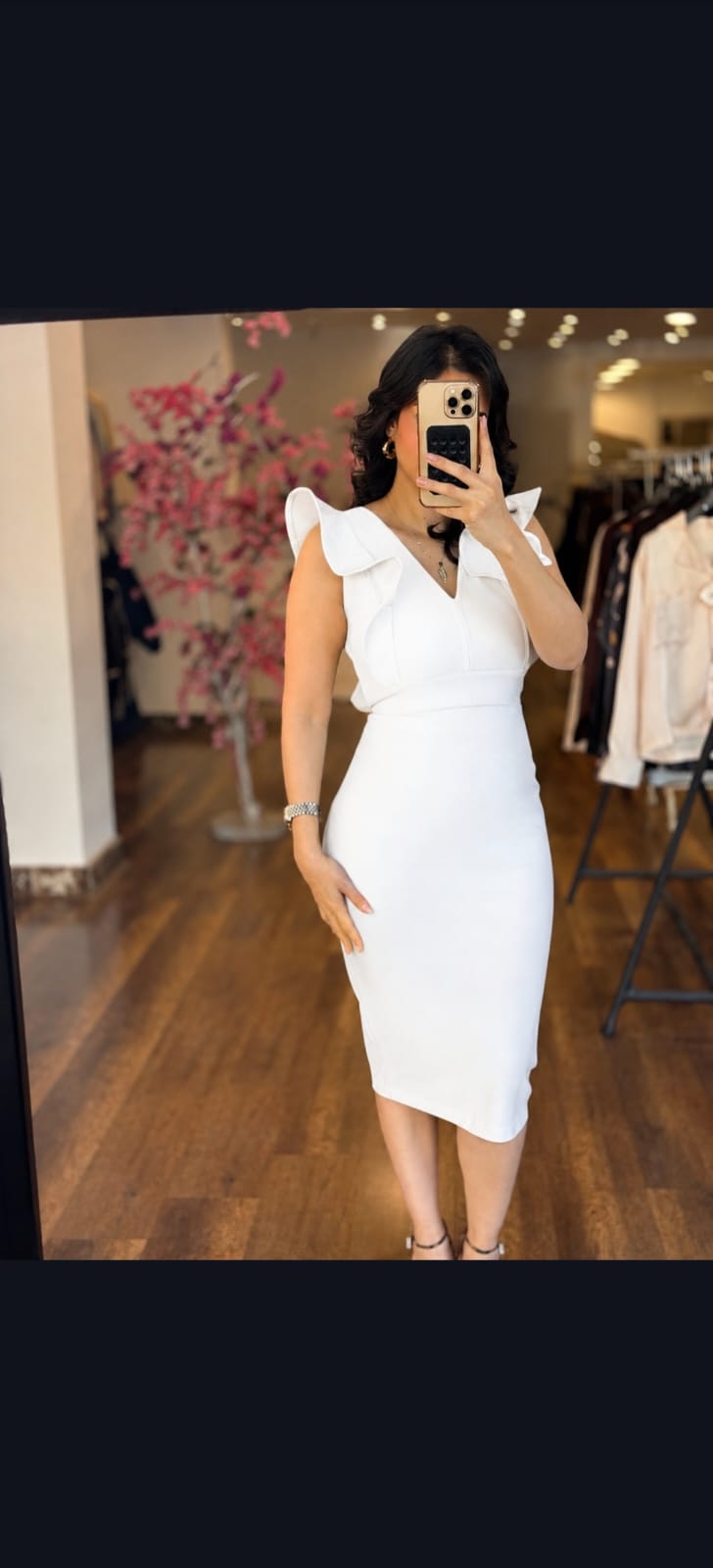 ruffle v-neck dress