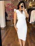 ruffle v-neck dress