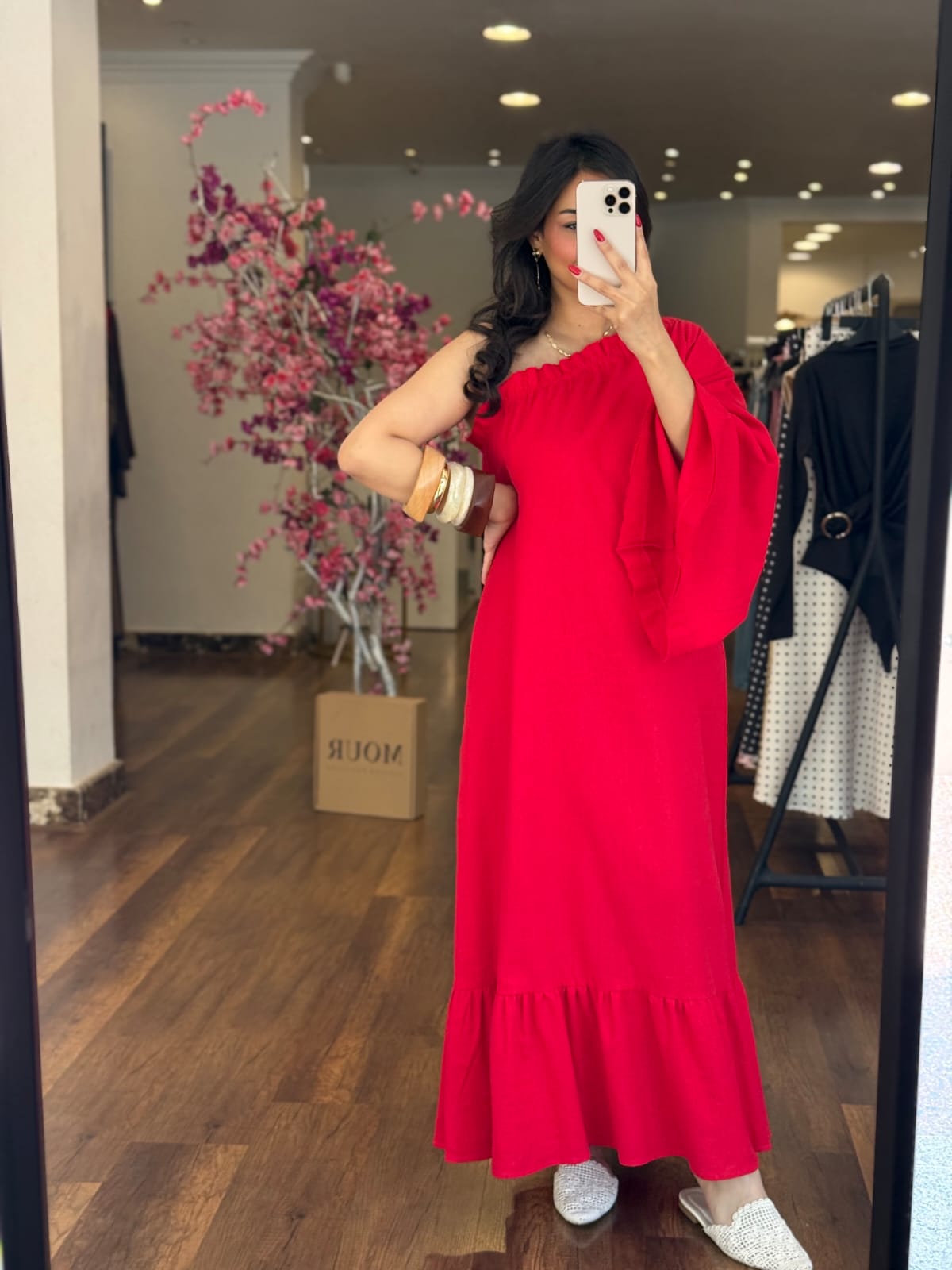 one shoulder linen dress