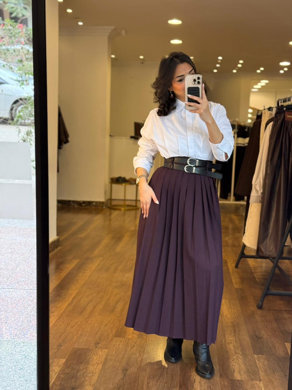 double belt skirt