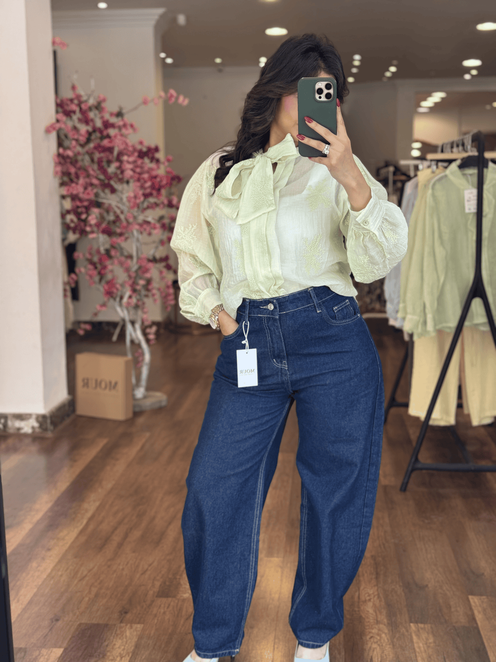 denim balloon pants