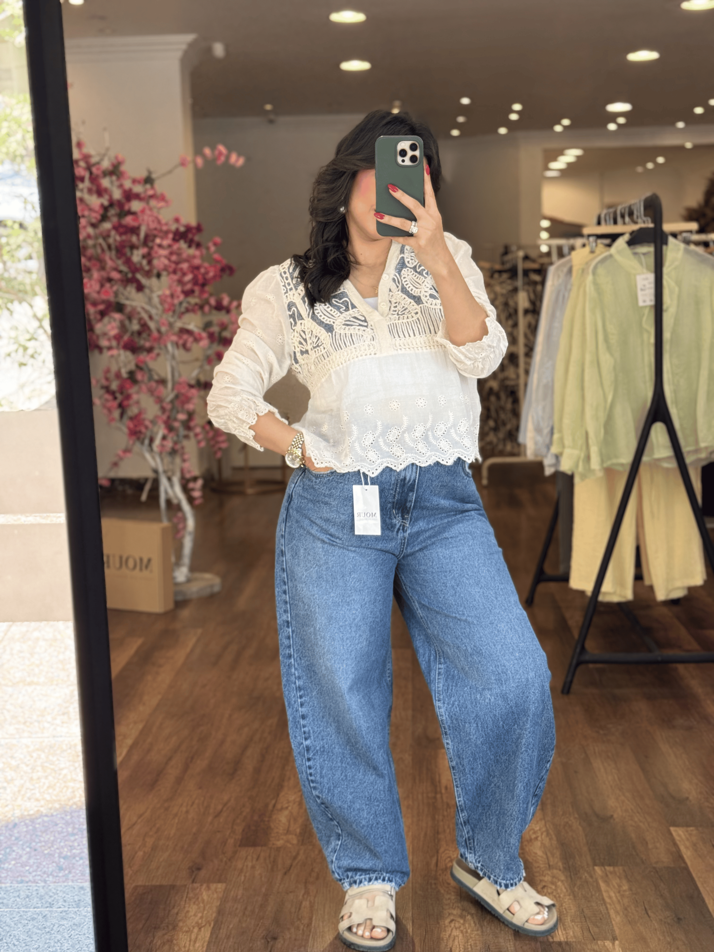 denim balloon pants