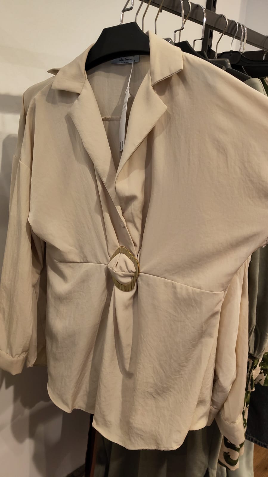 gold broche blouse