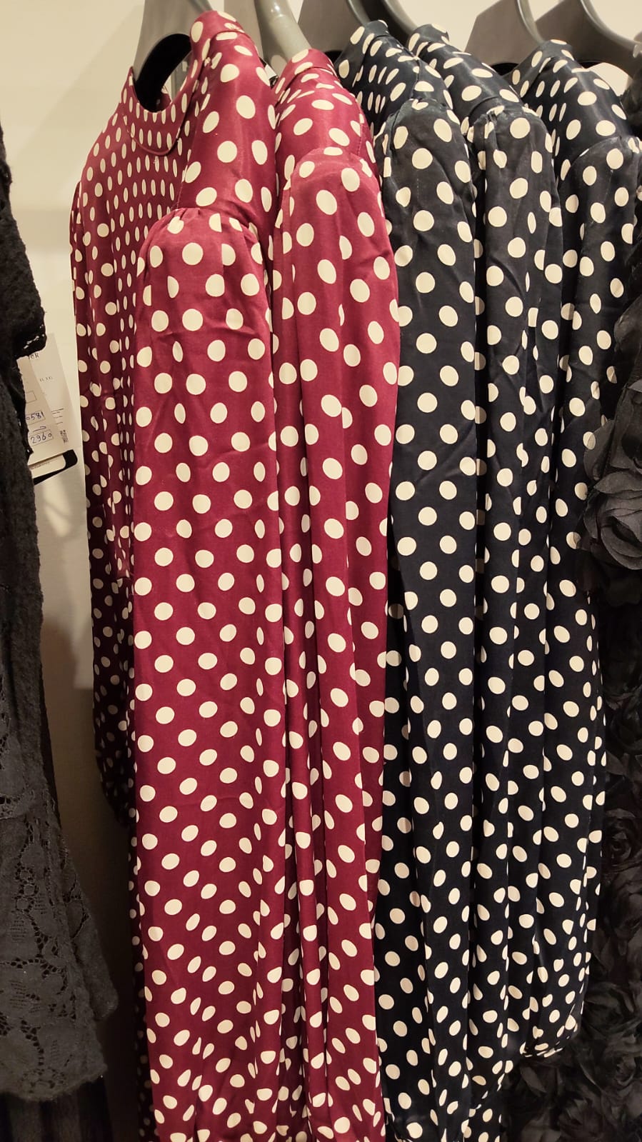 polka dots silk dress
