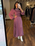 polka dots silk dress