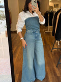 denim wide pants