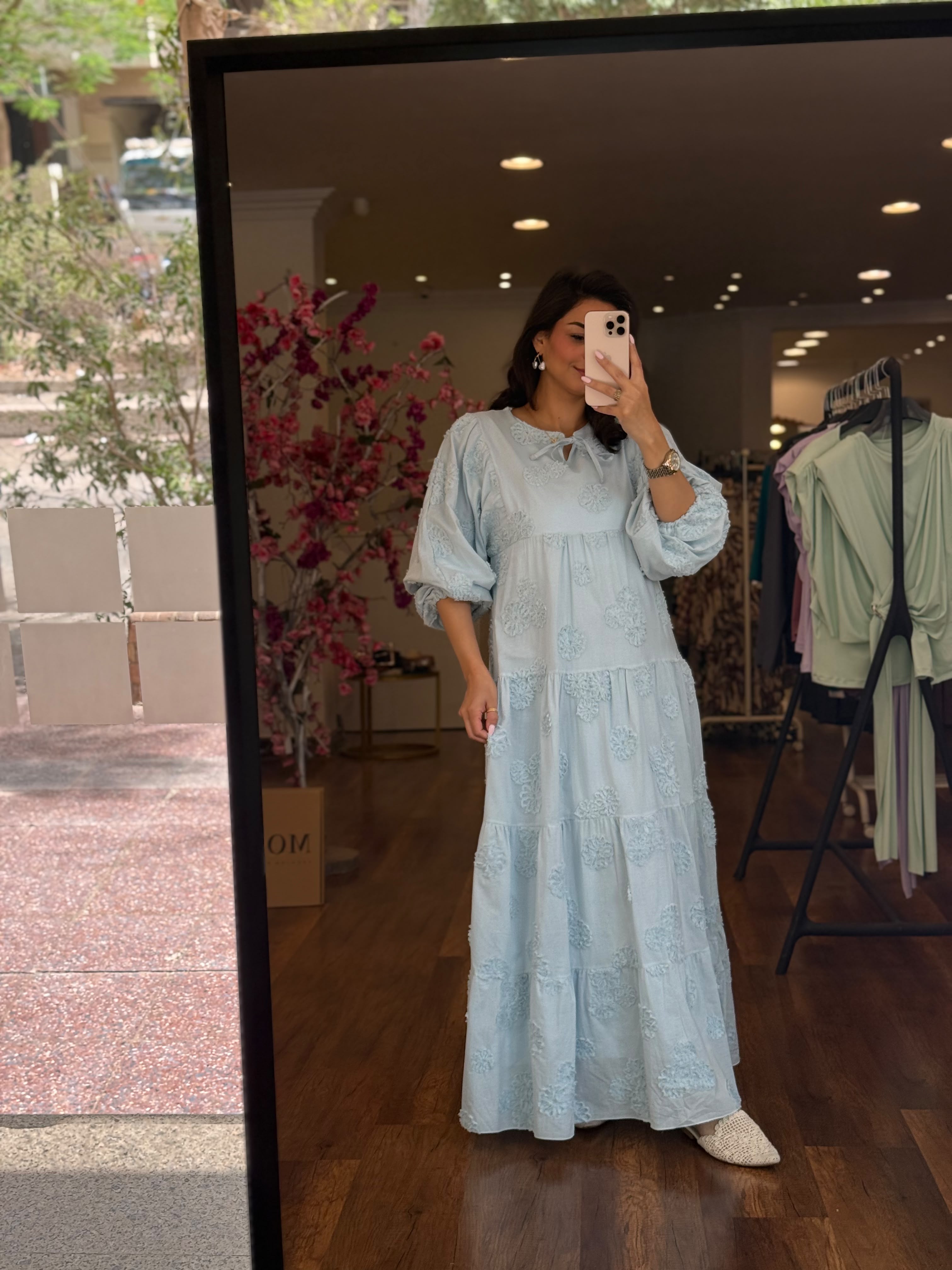 floral modest tiered dress