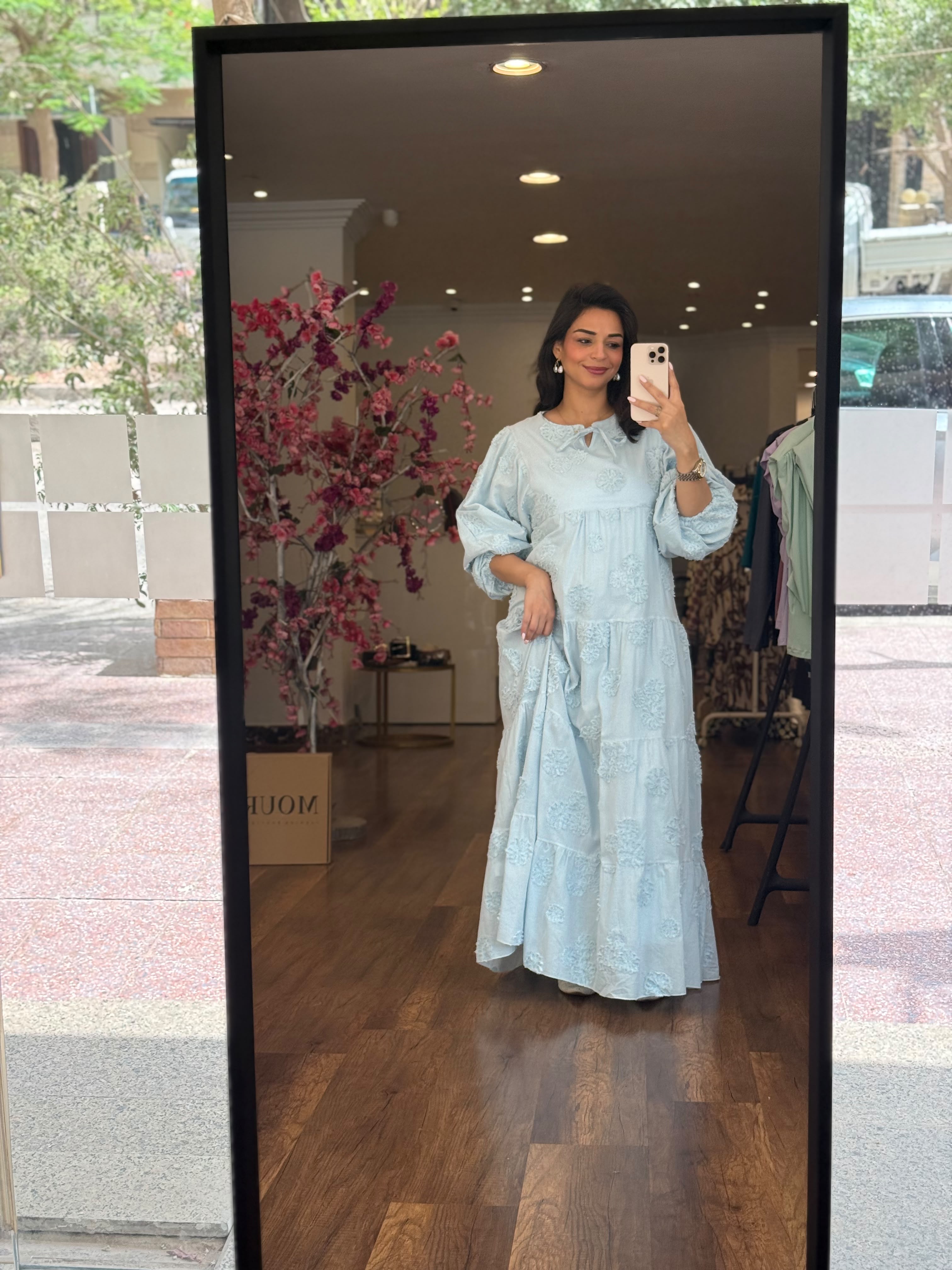 floral modest tiered dress
