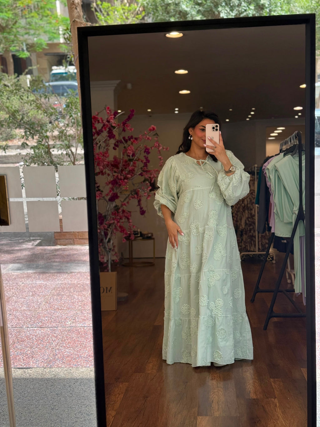 floral modest tiered dress