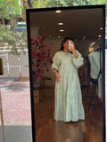 floral modest tiered dress
