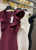 ruffle v-neck dress
