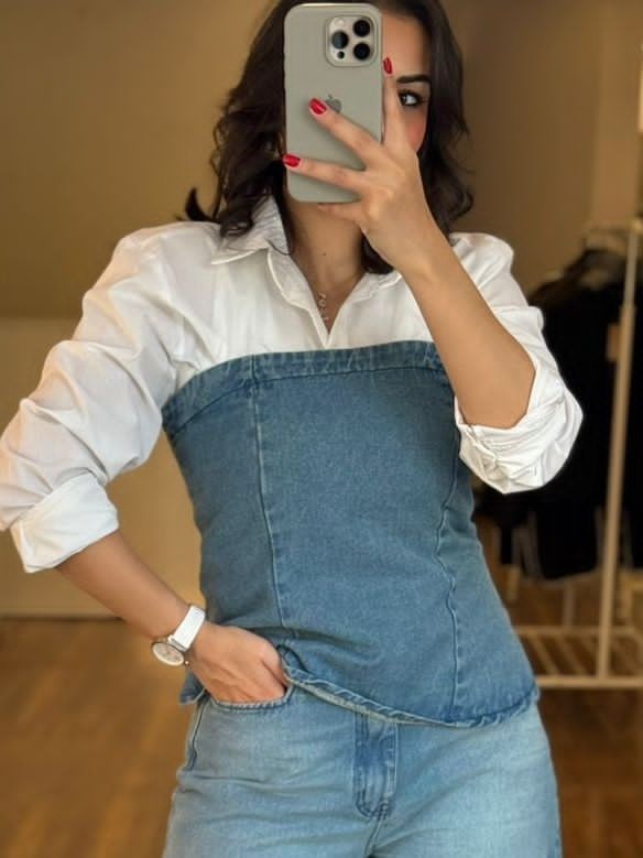 denim corset