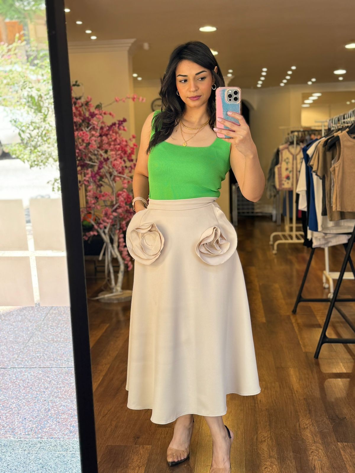 flower pockets skirt