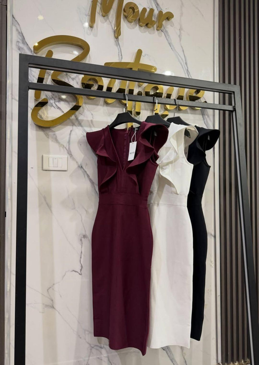 ruffle v-neck dress