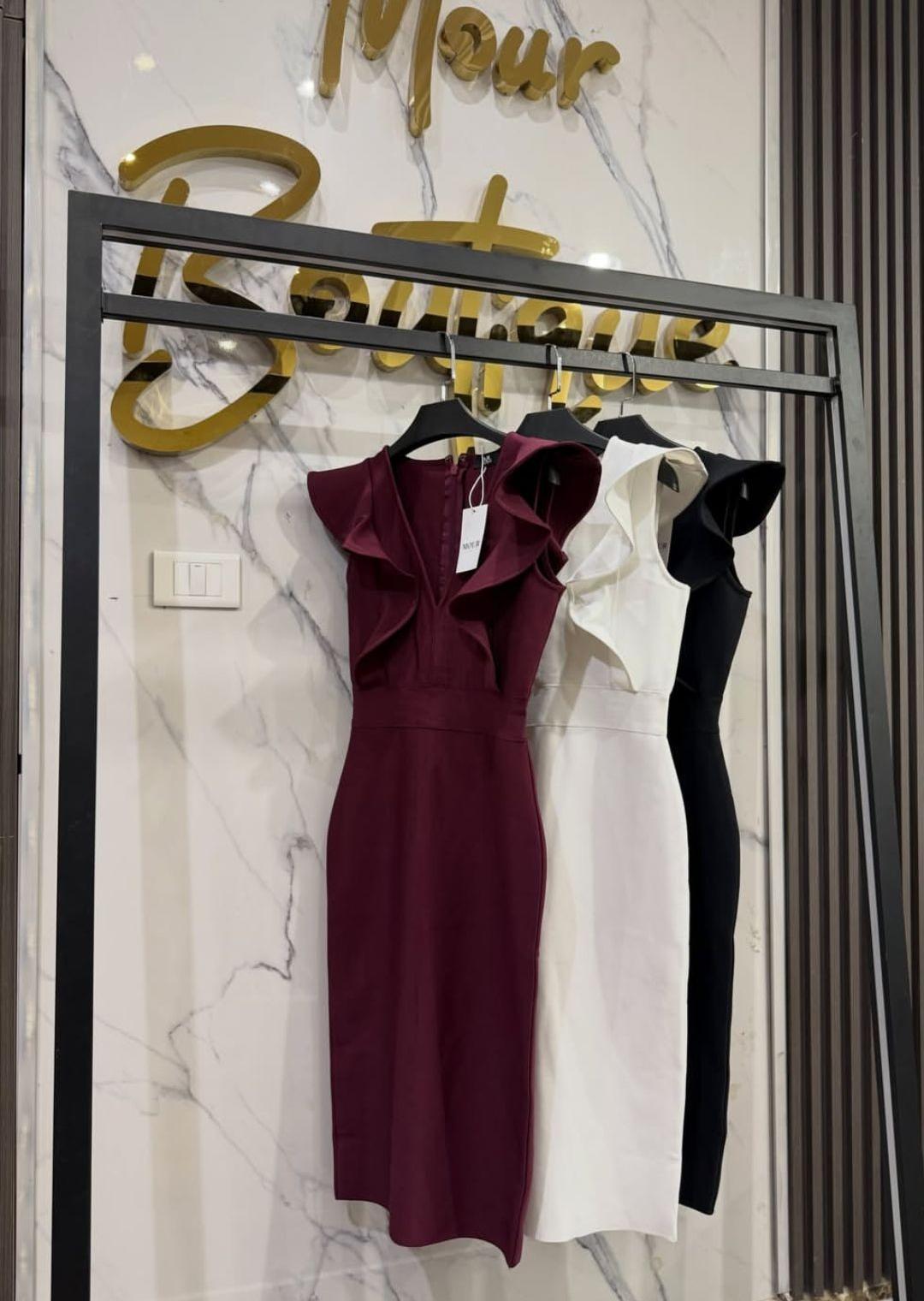 ruffle v-neck dress