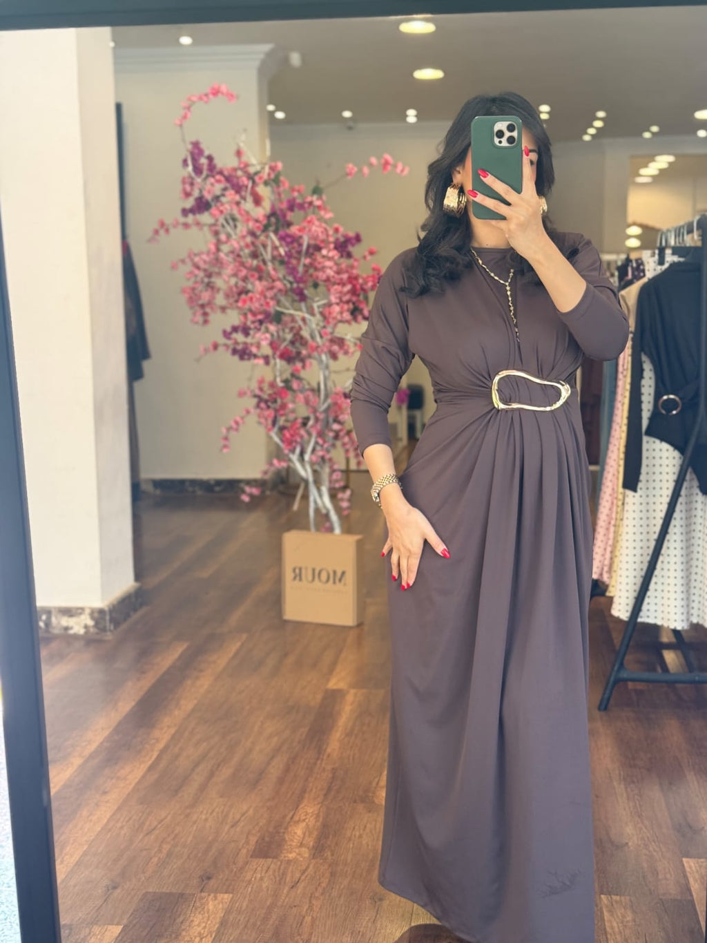 waisted broche dress