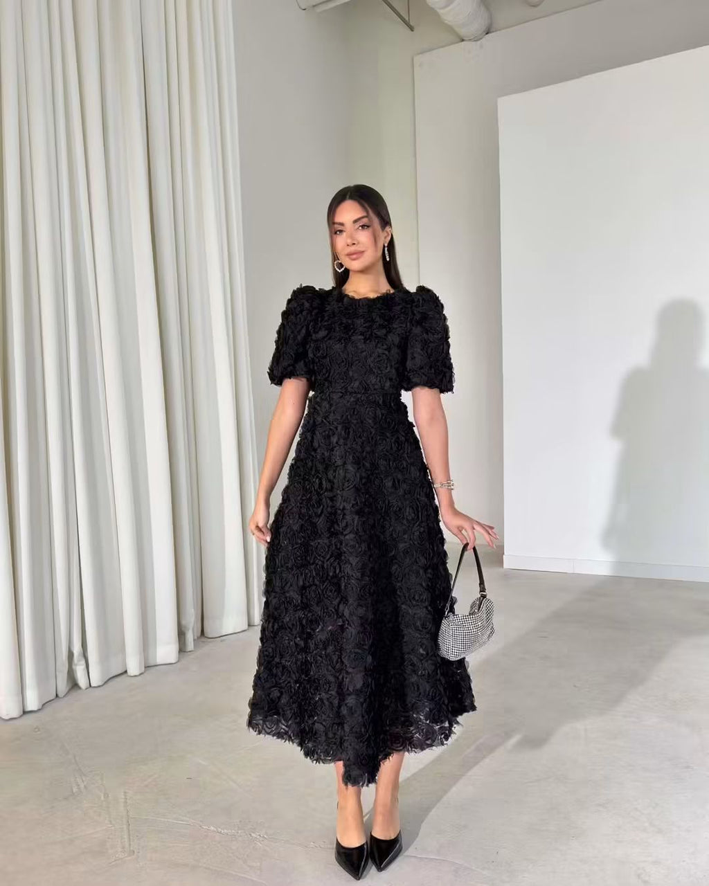 flowered evening dress