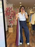 stripped formal pants