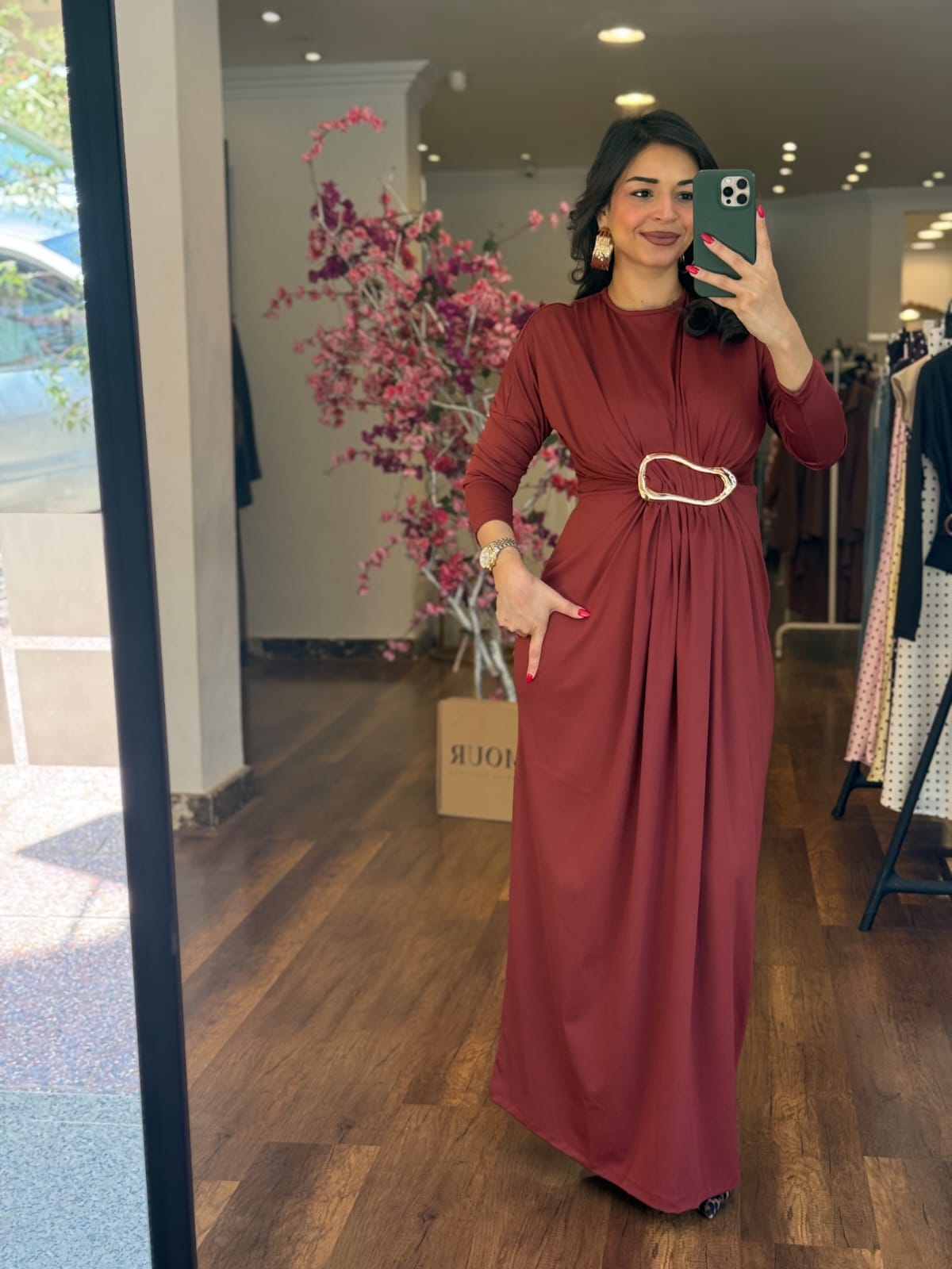 waisted broche dress