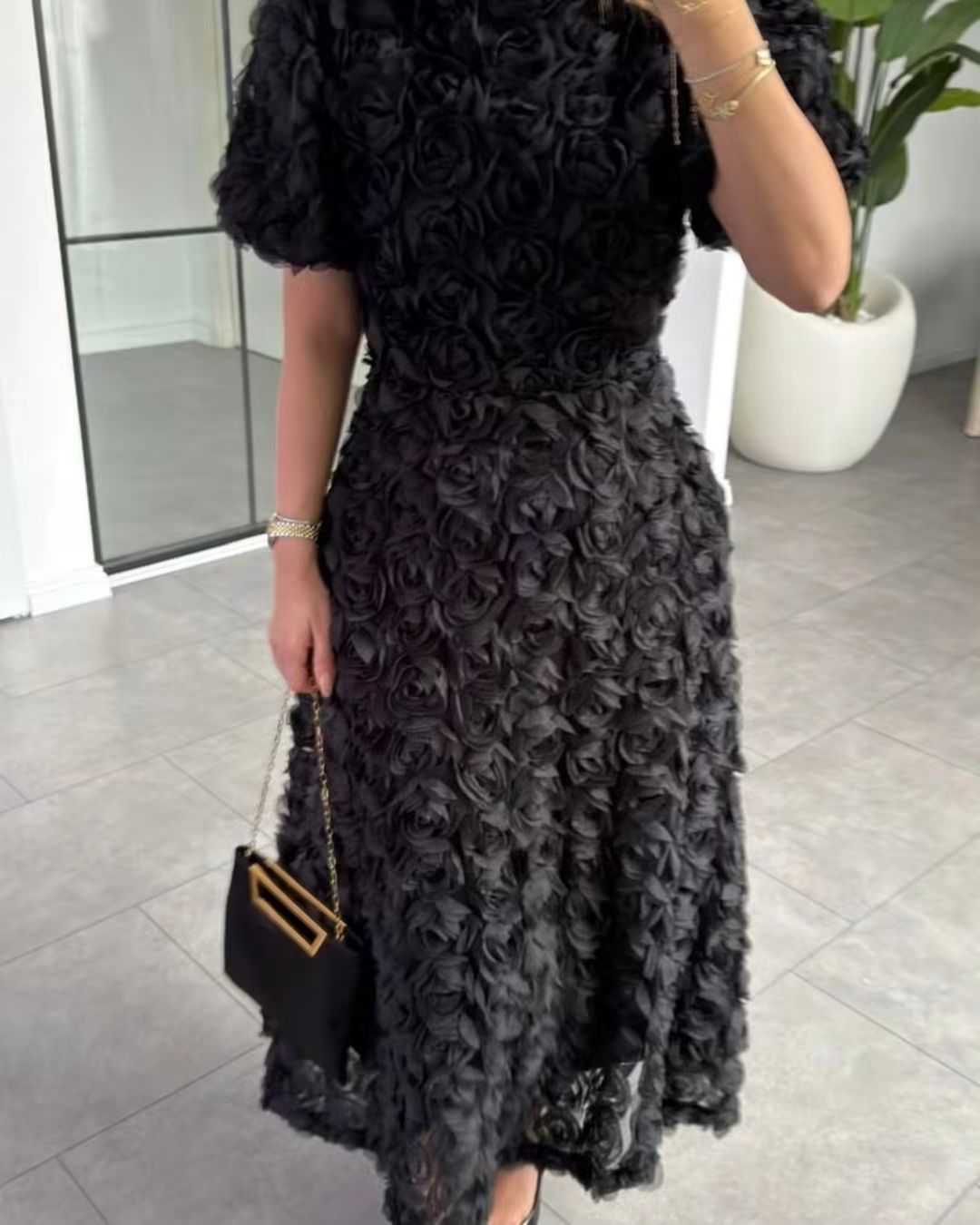 flowered evening dress