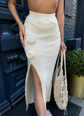 flowred slit skirt