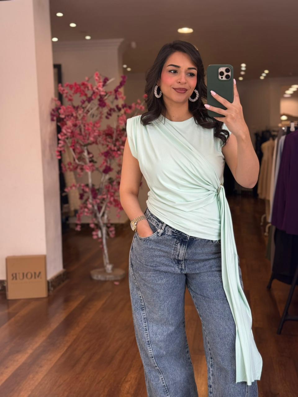 cross line denim pants