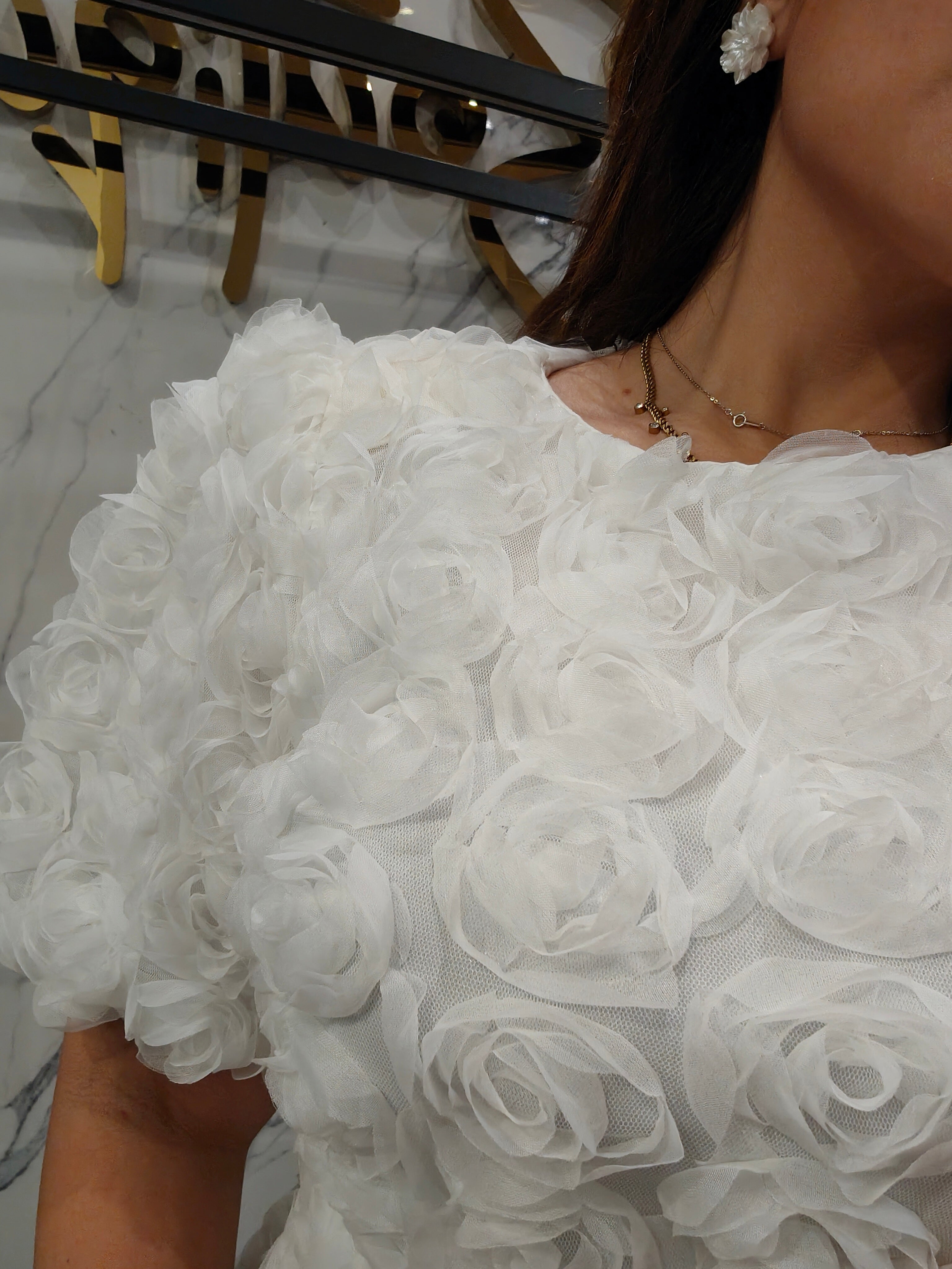 flowered evening dress