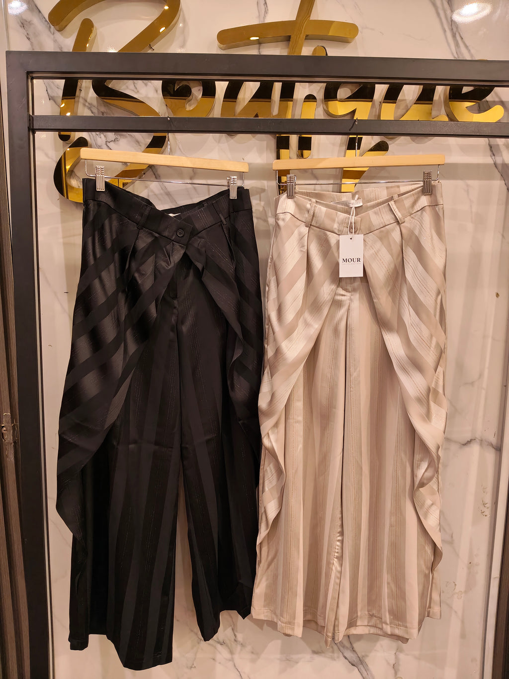 Silky stripped pants