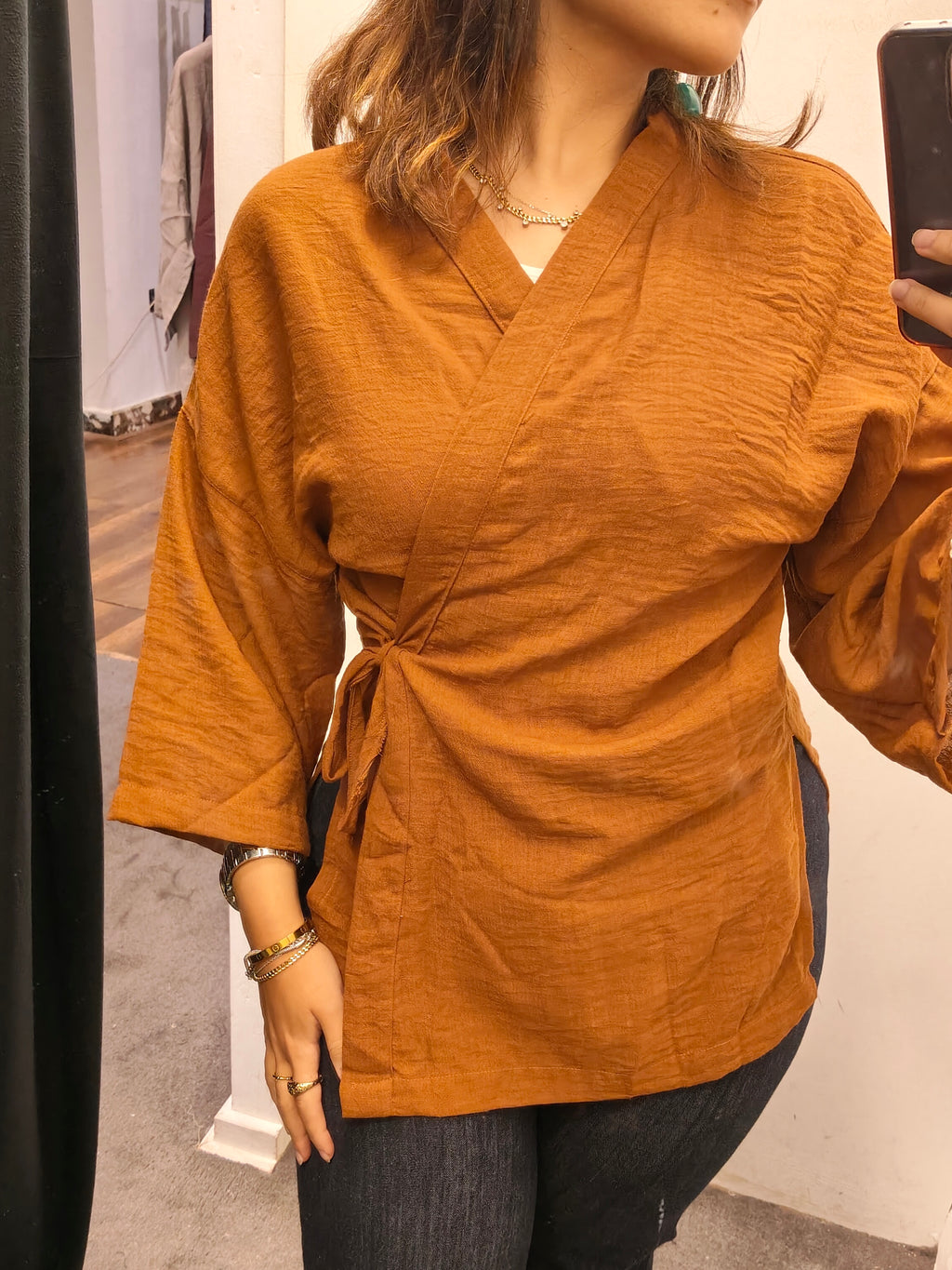 Dune wrap blouse