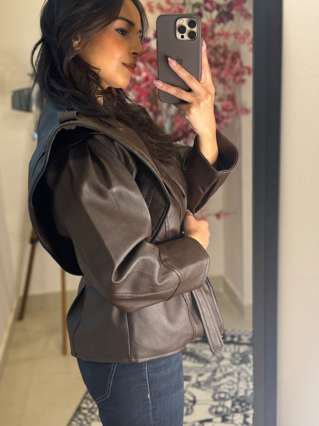 Statement leather jacket