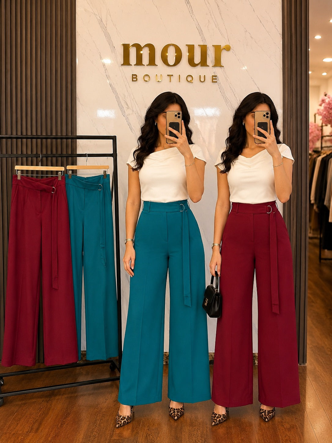 D-ring belt pants