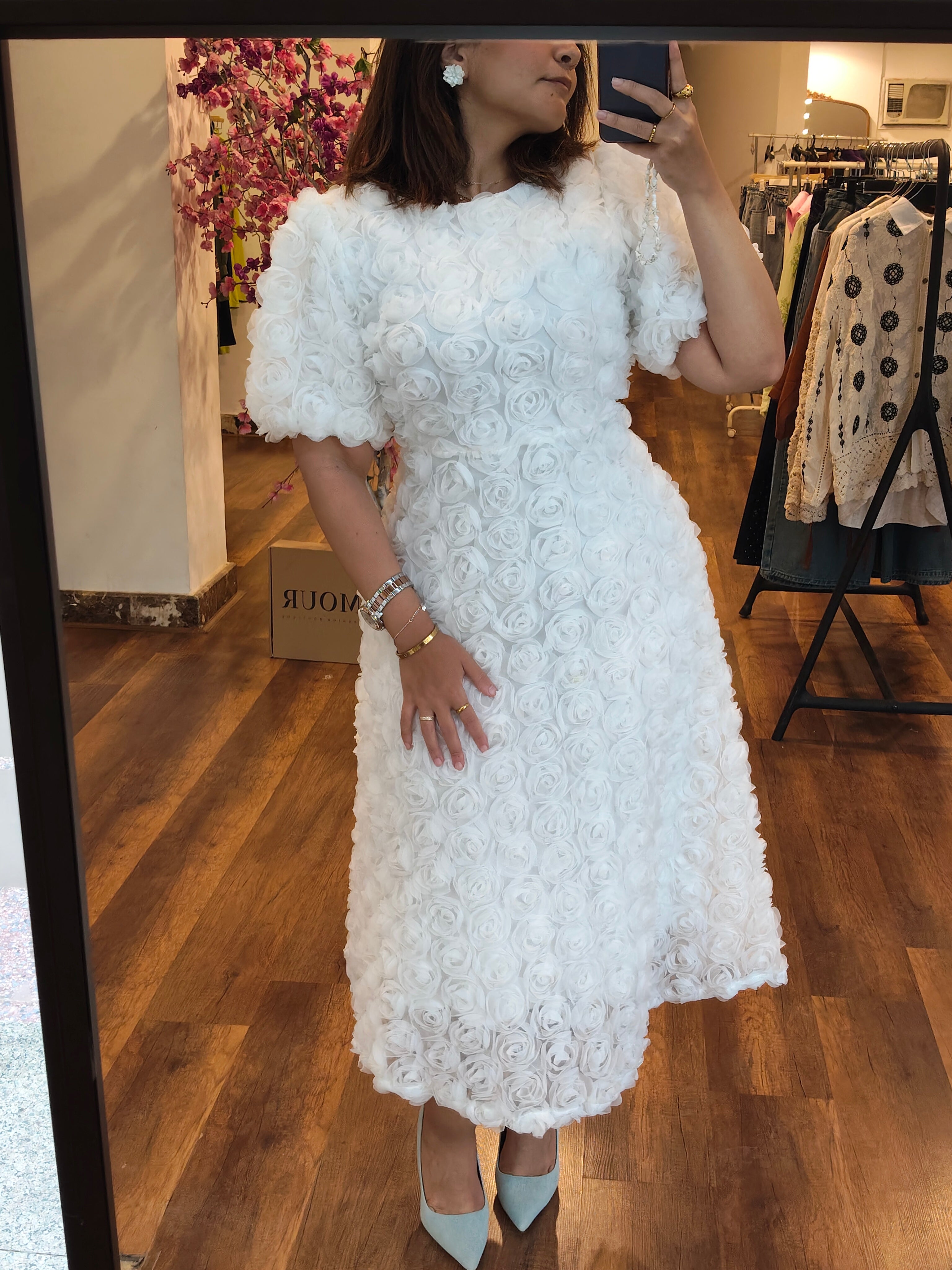 flowered evening dress