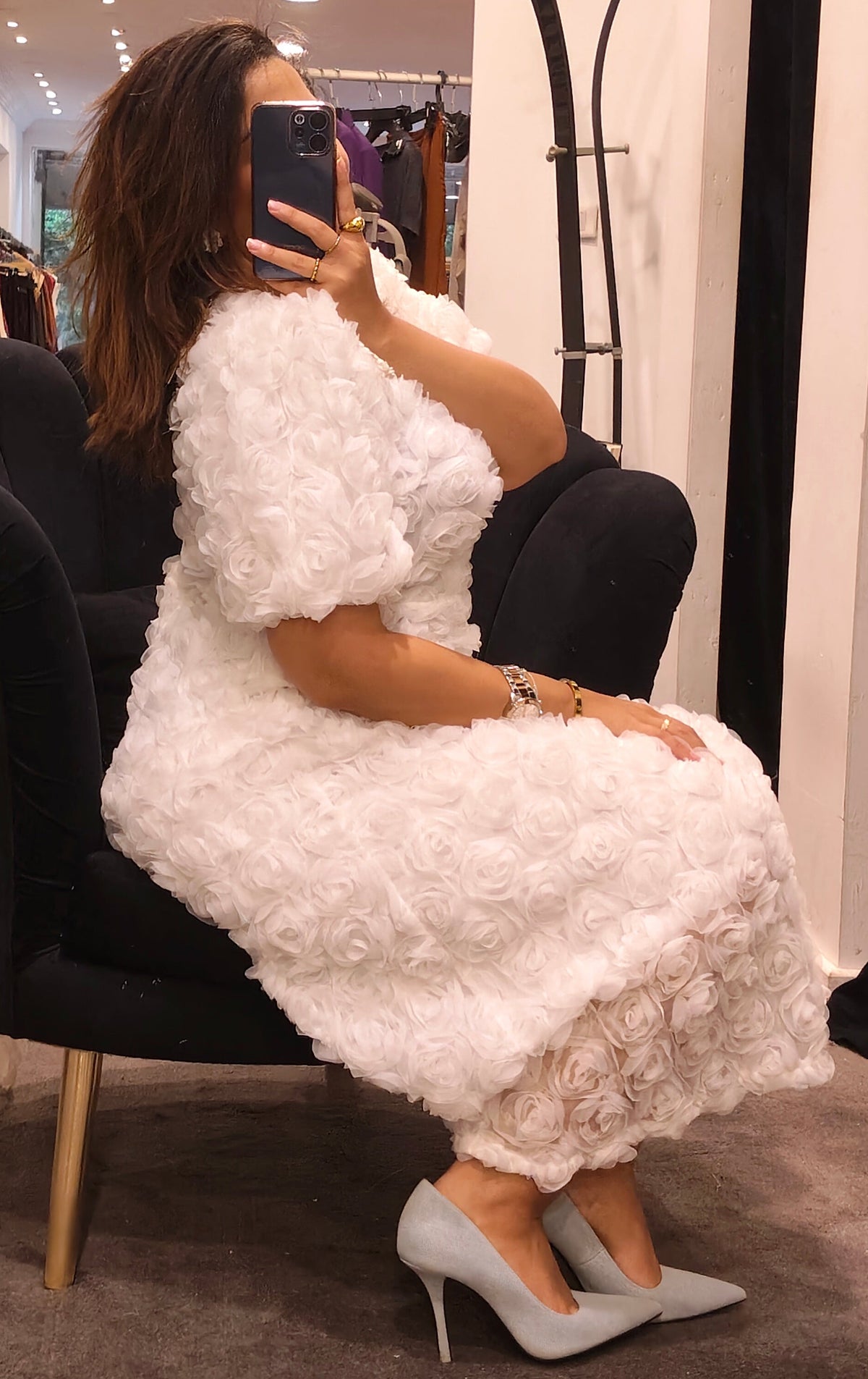 flowered evening dress