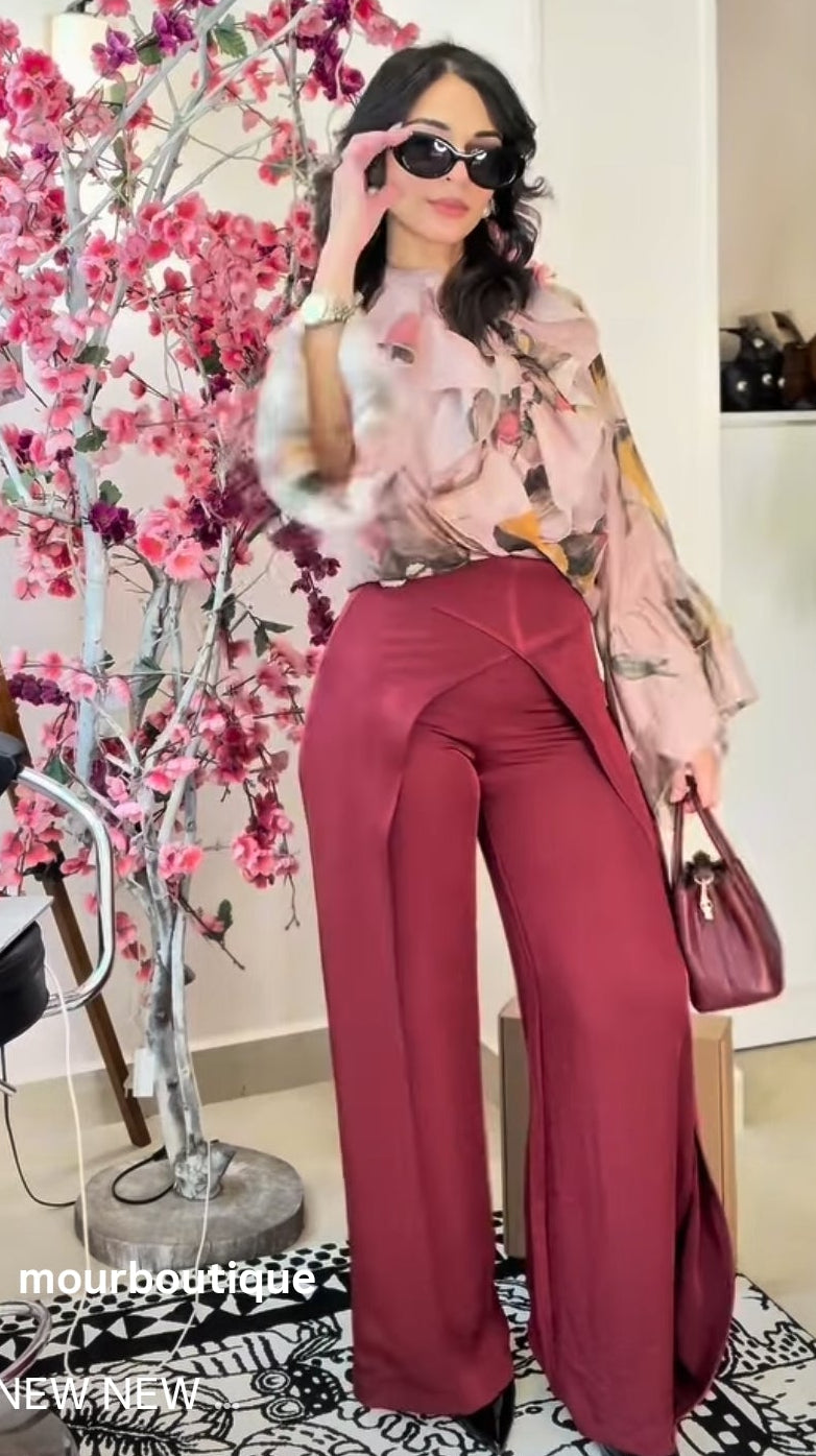 Gold side broche pants
