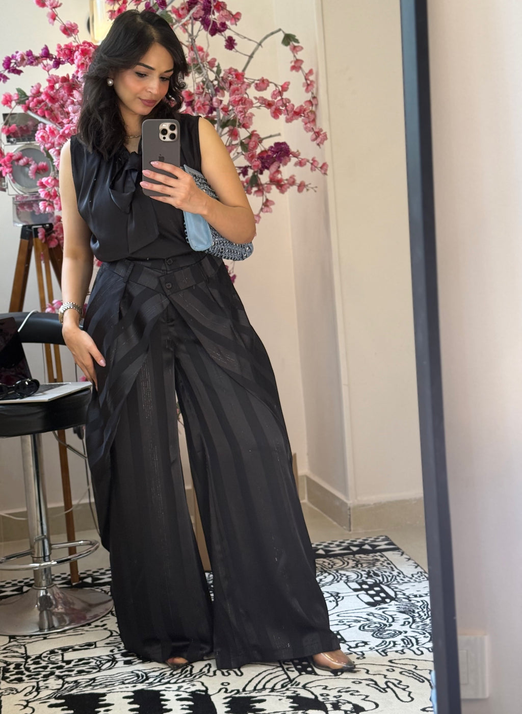 Silky roped blouse