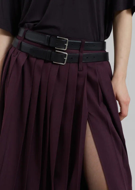 double belt skirt