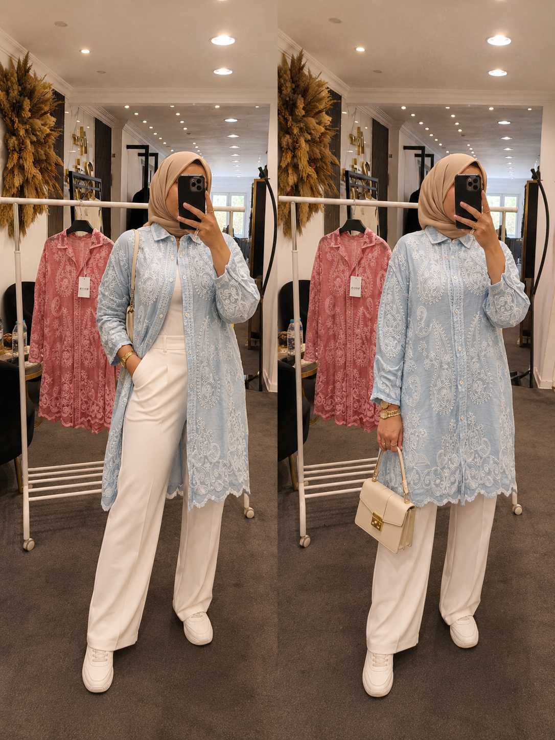 Mr. embroidery shirt dress