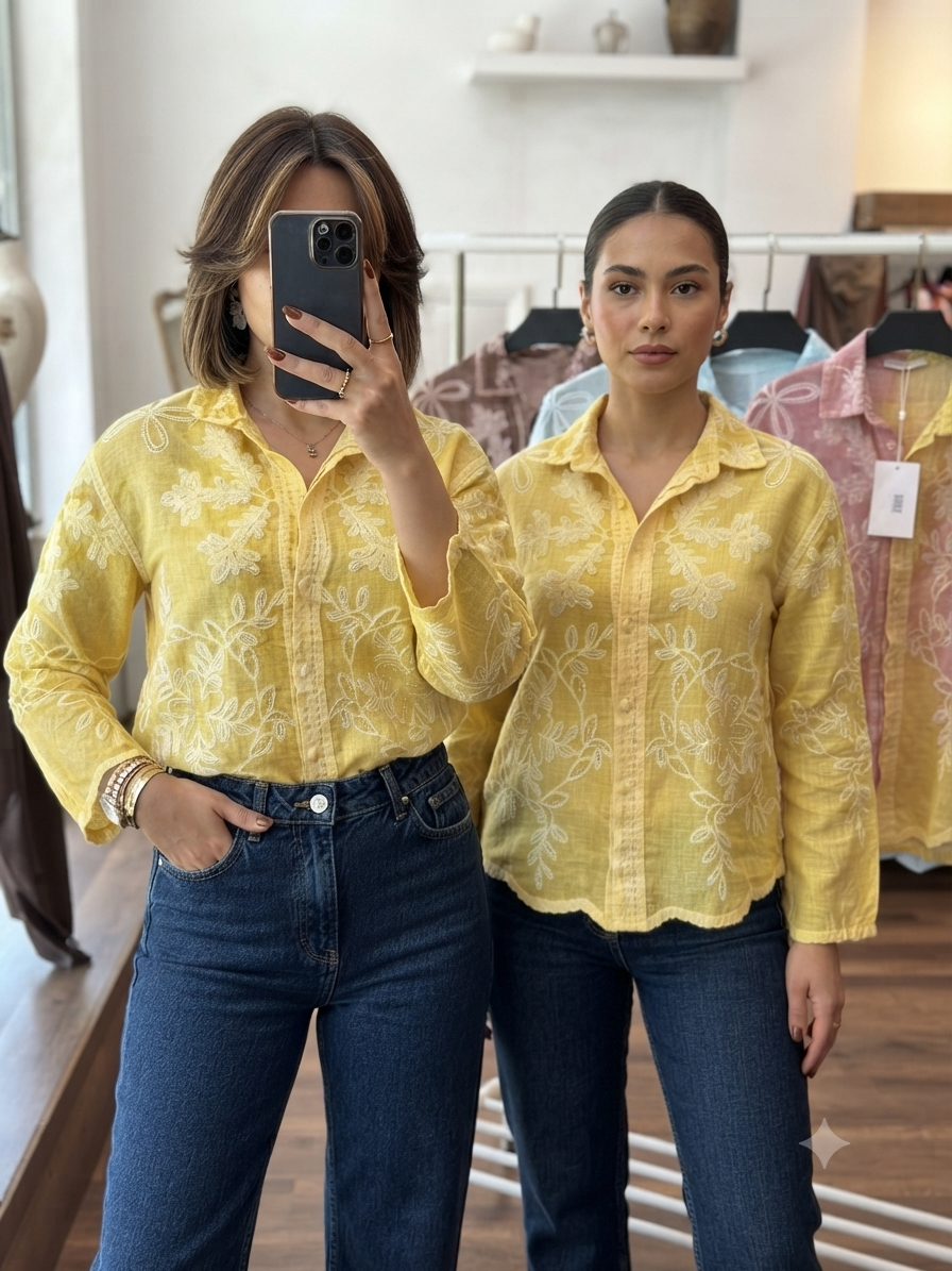 Bling embroidery shirt