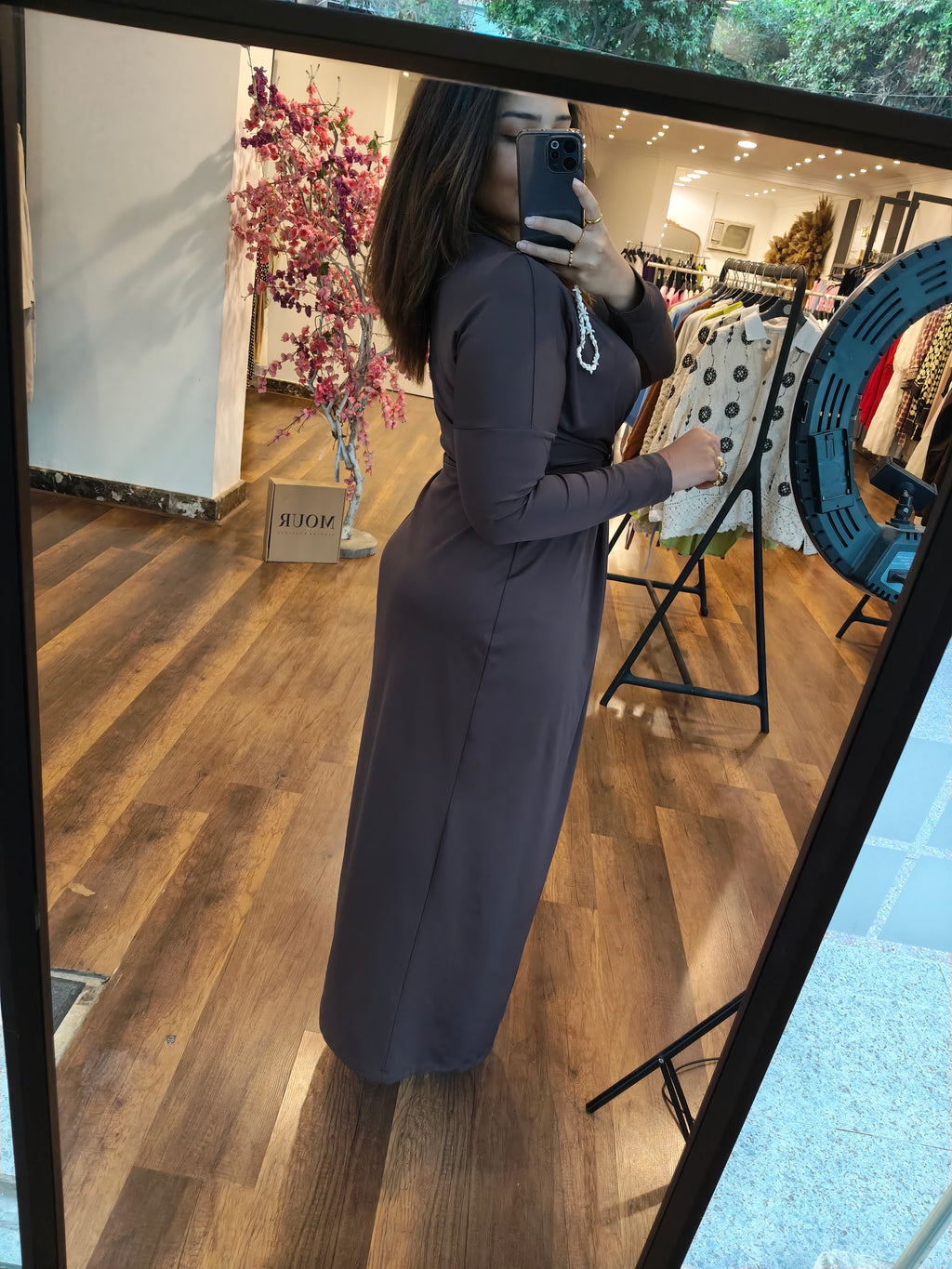 waisted broche dress