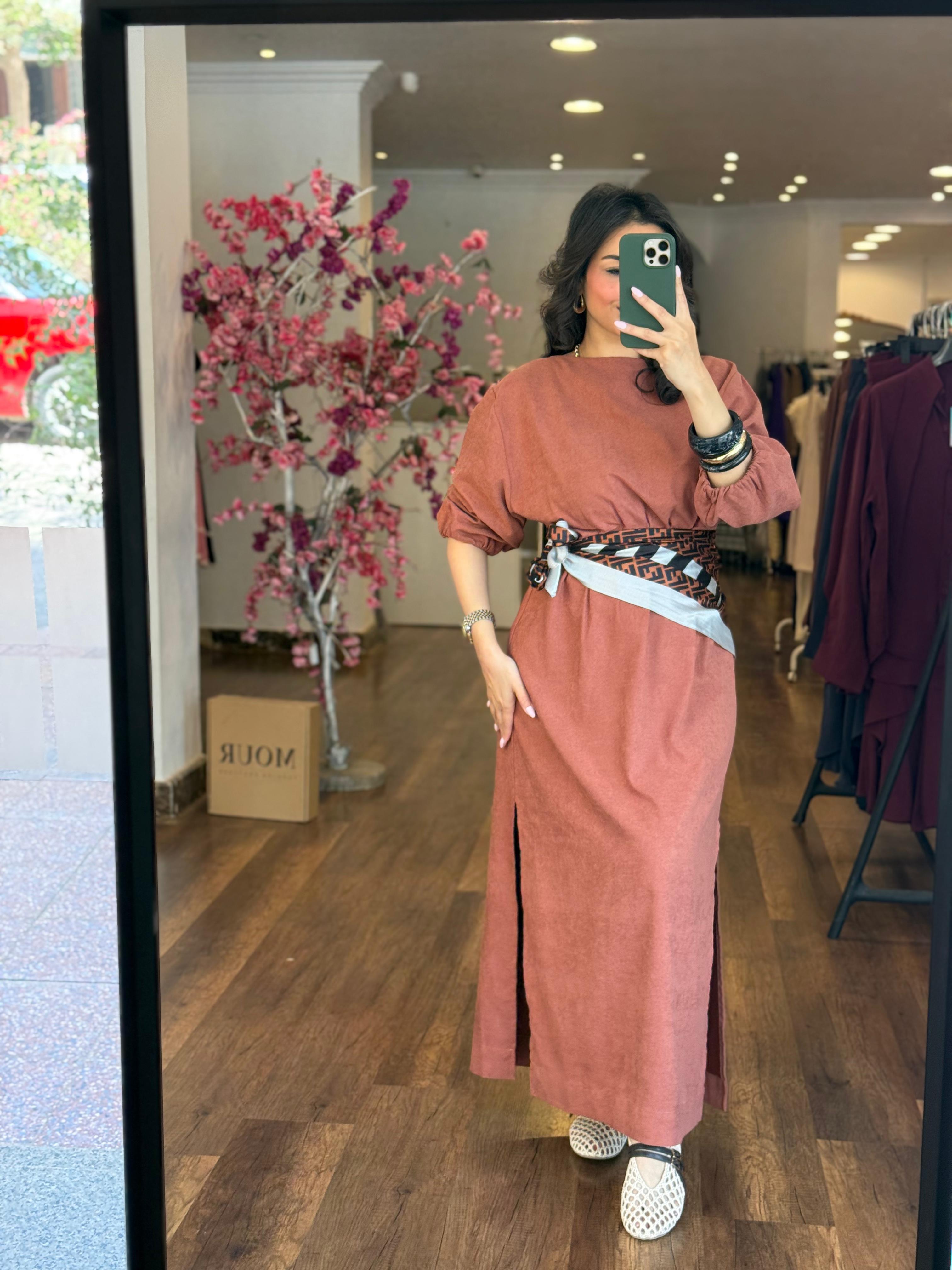 suede waisted dress
