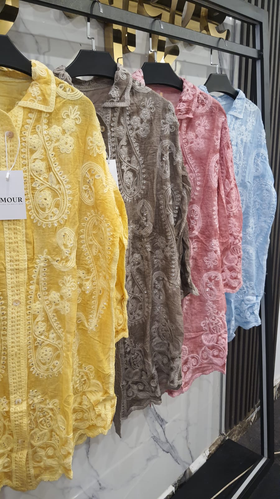 Mr. embroidery shirt dress